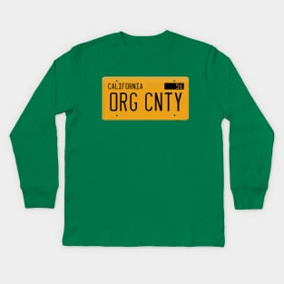 Orange County California Yellow License Plate Kids Long Sleeve T-Shirt